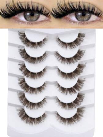 6 Pairs Manga - Inspired False Eyelashes | Cruelty - Free Faux Mink Material, Pure & Seductive Little Devil Style, Dramatic Eye - Enlarging Effect, Lightweight & Reusable, Ideal For Cosplay, Party & Daily Makeup To Stand Out