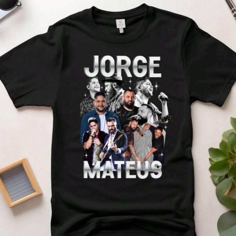 Jorge And Mateus T-Shirt 100% Cotton Custom Shirt - màu đen - Xem 1