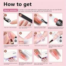 Poly Gel Nail Kit With Light, 8 Colors Builder Gel Nail Extension Kit For Beginners With Everything, Dual Nail Forms Slip Solution Chunky Glitter Poly Gel Nail Art Design Starter Kit. - Nhiều màu - Xem 7