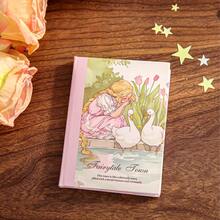 1pc A7 Cute & Warm Kitty Theme Notebook, Fairytale Town Series, Suitable For Gifts, Office, Home, Marking, Labeling, Classroom, Entertainment Toys, Student Journals, Creative Vintage Scrapbooking Materials, DIY Decorative Stickers