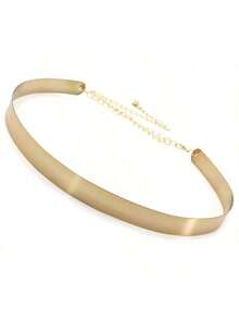 1pc Women's Metal Waist Chain, 3.5cm Solid Color Iron Plate Decorative Chain Belt, Elegant Sexy Style, Minimalist Waist Cincher, Suitable For Dresses, Skirts, Jeans, Casual Wear, Parties, Vacations, Weddings, Festivals, Gift For Friends, Family, Girlfriend, Birthday, Valentine's Day, Mother's Day