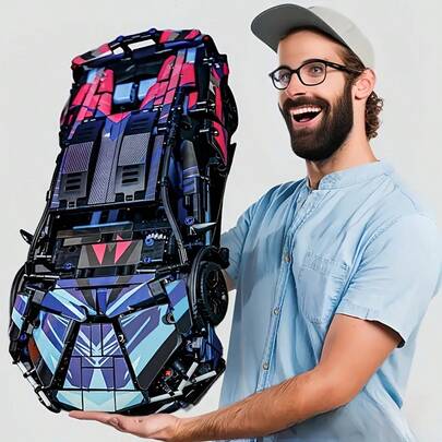 1580pcs Racing Car 3D Puzzle Set, With PP Bricks, Suitable For Birthday And Holiday Gifts, Mixed Colors, Gifts For Enthusiasts | Vibrant Design | Intricate Details