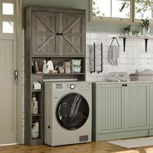 Furniouse Toilet Cabinet, Over-Toilet Storage Cabinet, Bathroom Storage Cabinet, Laundry Room Storage Cabinet. Minimalist Design With Ample Storage Space, Easy Assembly, And Long-Lasting Durability. The Ultimate Bathroom Storage Solution. - Xám - Xem 3