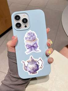 60pcs Purple Romantic Stickers, Graffiti Decorative Stickers, Cartoon Food Stickers, Waterproof Vinyl Stickers, Suitable For Laptop, Phone, Car, Skateboard, Water Bottle, Scrapbook, Computer, Diary - Multi-color a - View 4