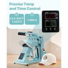 Hat Heat Press Machine, With 4pcs Interchangeable Platens, Precise Temperature And Time Control, Hat Press For Iron On And Sublimation Projects, For Caps, Headbands, Cuffs, Face Masks, Green - Green 4 In 1 - View 2