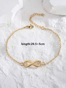 1pc Minimalist 8 Figure Stainless Steel Bracelet, Elegant Gift For Girlfriend, Suitable For Daily Wear