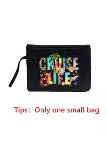 Set de geantă și pungă din in cu tematică de croazieră, imprimeu cu copac de cocos, scoică, delfin, stea de mare, Cruise Life, geantă și geantă cosmetică, pungă pliabilă ușoară, element esențial pentru plajă, geantă de vară pentru femei, geantă de cumpărături din in de mare capacitate