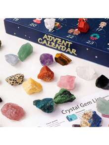 24pcs Christmas Advent Calendar With Crystal Gems, 24-Day Christmas Countdown Calendar, Children's Gift
