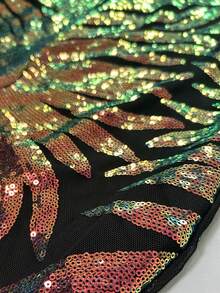 Romagic Vestido de Festa Elegante de Ombro Único Sem Mangas com Lantejoulas Brilhantes para Mulheres, Vestido de Formatura