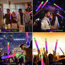 LED Foam Glow Sticks Party Packs - Multi-Color Flashing (Green/Blue/Red/Purple), Easy-Grip Design | Glowing Supplies For Christmas, New Year, Weddings, Carnivals & Concerts - Color - View 4