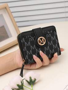 New Litchi Texture Letter Wallet Multi-Card Slots Short Style Small Women Bag Thick Korean Fashion Compact Vintage Coin Purse For Women Money Wallet Mini Wallet Purse Wallet Small Wallet Cute Wallet