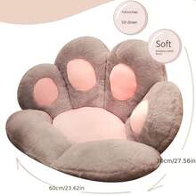 1pc Cartoon Bear Paw Half Wrap Around Cushion, Office Seat Cushion, Cat Paw Cushion, Home Decor, Christmas Decor Holiday Cushions Cushions For The Home