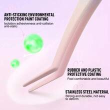 Stainless Steel Anti-Stick Upper Lower Eyelash Tweezers Curved Volume False Eyelashes Tweezer Makeup Beauty Tool