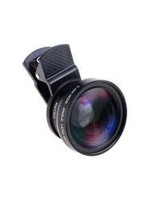 2026 2 In 1 Phone Wide Angle Macro Clip Lens Compatible With Iphone Android Phone For Summer Vacation, Travel, Creative Photography Phone Accessories, Phone Lens OBTZ - màu đen - Xem 3