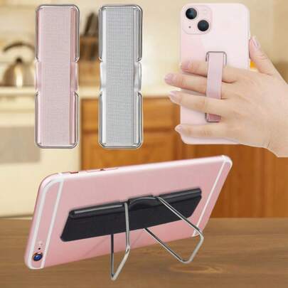 스탠드 및 링 홀더가 있는 폰 그립 스트랩 - 미끄럼 방지 탄성 손목 밴드, 얇고 가벼운 접착식 디자인, 폰 및 태블릿 범용, 책상/침대 옆 시청에 적합