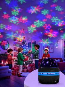 1 Stück Kinder Schlafzimmer Projektionslampe, Winter Schneeflocken Projektionslampe, Märchen 7-Farben LED Licht, Schneeflocken und Sternenhimmel Mond schaffen gemütliche Atmosphäre Kinder Schlaflampe, romantische Sternenhimmel Projektionslampe, 7-Farben Lichteffekt Dekoration Schlafzimmer und Zuhause, Weihnachtsdekoration Atmosphäre, Universum Sterne Mond Projektion/Schlafzimmer Nachtlicht Projektor