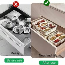 8 Grid Snack Box Container, Portable Travel Charcuterie Board With Lid, Refrigerator Food Storage Box, Snack Organizer, Divided Storage Containers, Chopped Salad Box, Keep Food Fresh Longer - White - View 7