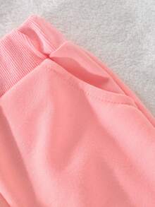 Baby Girl Clothes For Toddlers Fall And Winter Clothes Ruffled Crew Neck Bow Pullovers Sweatshirts Jogging Pantsuit Sets - Apricot - View 10