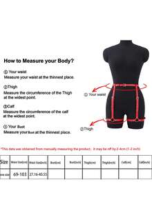 PU Leather Leg Harness And Butt Harness Fashion Leg Harness Leather Halloween Accessories Belt Adjustable - Black - View 6