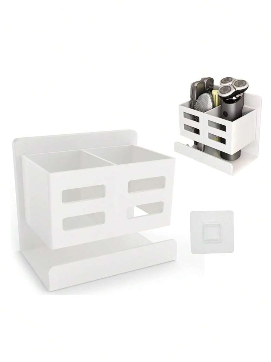 1 pieza Estantería de almacenamiento multifuncional para baño y cocina, montada en la pared sin necesidad de taladrar