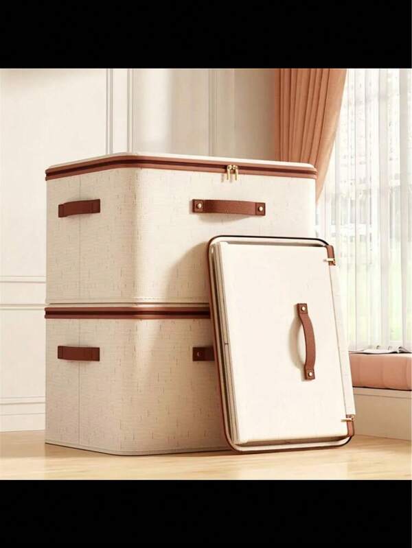 1 Foldable Clothing Storage And Organization Box, Large-Capacity Dust-Proof Quilt Storage Box, Wardrobe Cabinet Storage Box, Antibacterial And Moisture-Proof Zipper Wardrobe Organizer, Fabric Pants Classification Storage Box, Decorative Items, Festival Decoration, Room Decoration, Home Decoration, Bedroom Decoration, Organizer, Organizer, Home Storage