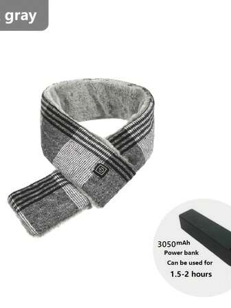 Rechargeable Heated Scarf, Fashionable Heated Neck Scarf, Electric Heated Neck Warmer, 3-Level Temperature Control, Washable And Warm (Including 3050 MAh Mobile Power Supply)  Smart Heating Scarf, Heating Scarf, USB Rechargeable, 3 Adjustable Levels, Neck Warming, Washable (Includes 3050mAh Battery)