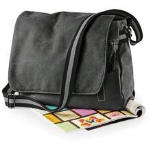 Quadra Vintage Canvas Despatch Bag 14 Litres (Vintage Black) - 黑色 - 查看 1