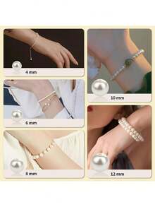 Pearl Beads Kit, Multiple Sizes Round Imitation Pearls Beads Kit For Jewelry Making, DIY Bracelet Earrings Necklaces Crafts, Friendship Birthday Gifts