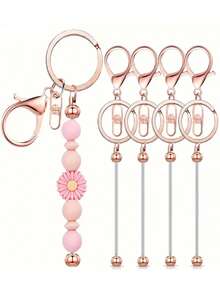 16pcs Blank Metal Beaded Keychain Pendant DIY Accessories Set, Suitable For Beaded Pendant Keychain Making, Jewelry Making Crafts - Keychain Accessory Kit - View 13