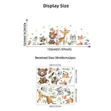 2pcs Cartoon Cute Animal Bear, Deer, Rabbit, Squirrel Wall Stickers, Self-Adhesive PVC Decals For Bedroom, Living Room, Home Decor Room Decor Bedroom Decor Kitchen Decor Wall Decor