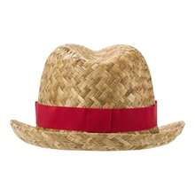 Floso Unisex Adult Pricus Straw Sun Hat (Natural/Red) - White - View 2