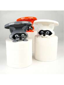 حامل ورق التواليت على شكل الراكون - ديكور حمام مطبوع ثلاثي الأبعاد مضحك، مقاوم للماء والرطوبة - هدية حيوان فريدة للمحبين للحيوانات الأليفة