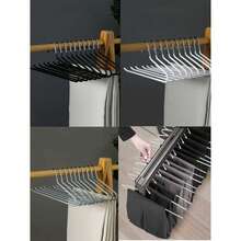 5/10 Pieces Metal Goose Shape Trousers Rack, Non-Slip Clothes Organizer Rack For Wardrobe Room Decor Home Decor Bedroom Decor Room Decor Decoration Decor Storage Organizer Spring Minimalist Summer Tops.Distributed On Saudi National Day