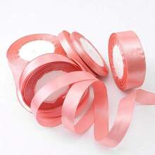 1 Roll Polyester Satin Ribbon, Suitable For Gift Boxes, Candy Boxes, Cake Boxes, Flower Decorations, DIY Rose Materials, Wedding And Party Decorations. (Machine Dyed, Slight Color Difference) - Dusty Pink - View 8