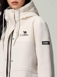 CAMEL CROWN Outdoor Mid-Length Windbreaker Women's Fleece Jacket Autumn New Thick Warm Hooded Jacket