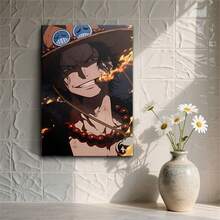 1 pièce Affiche sur canevas d'art mural de pirate anime - Une pièce sur le thème des pirates avec des yeux vifs et des scènes d'action dynamiques, convient pour le salon, la chambre, le bureau, le garage - Cadeau pour les fans d'anime, décoration de la maison, couleurs vives, œuvre d'art durable, sans cadre.