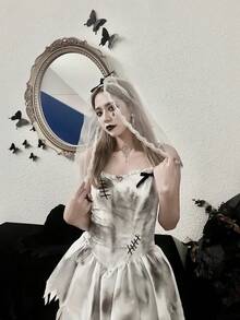 طقم زي تنكري لعروس فامبير جوثيك، ملابس أداء مثيرة لزومبي من سلالة الدم، هالوين - متعدد الألوان - مشاهدة 5