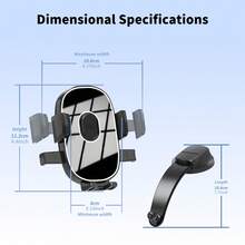 Car Phone Mount Dashboard & Windshield Holder, Strong Suction Cup, Foldable Arm, 360° Rotation, One-Touch Lock, Compatible With 16 Pro Max, 15, 14 Plus, 13, Galaxy S25 Ultra, S24, S23