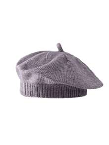 1pc Solid Color Baby Knit Beret Hat, Suitable For Daily Use, 0-2 Years Old - Multicolor - View 13