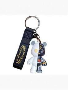 3D卡通熊造型钥匙扣，男女通用机械熊钥匙链，时尚创意钥匙圈，适用于汽车、包包、礼品、钥匙扣、挂绳、学习用品、教师礼物、节日和派对礼品 - 黑色 - 查看 6