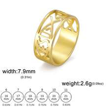 TEAMER 1 件简约不锈钢“耶稣”鱼形符号戒指，男女通用幸运符指环，送给朋友的个性化礼物 - 簡約系列 - 查看 14