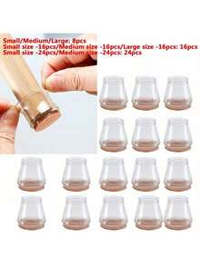 Furniture Chair Leg Pads, Silent Non-Slip Desk & Chair Feet Covers, Table Leg Protectors, Felt Pads, Slightly Smaller Size, Recommend Measuring Actual Chair Leg Size