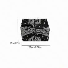 6 Pack Turban Headbands For Women Wide Vintage Head Wraps Knotted Cute Hair Band Accessories - Black - View 3