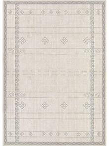 Alfombra Grande para Sala de Estar 5x7: Alfombras Boho Marroquíes Lavables a Máquina para Dormitorio Debajo de la Mesa de Comedor - Alfombra Interior Moderna Antideslizante para Oficina en Casa - Marrón/Crema - Gris Beige - Ver 4