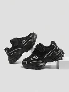 Zapatillas de moda para niños, nuevas zapatillas deportivas minimalistas para primavera/otoño, suela suave antideslizante, zapatos de malla transpirables para correr, para niños y niñas - Negro - Ver 11