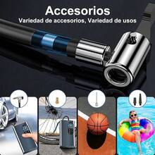 Compresor de Aire Portátil para Auto,Inflador de Llantas Eléctrica, 150 PSI Bomba de Aire Inalámbrica con LED Inteligente para Inflar y Presurizar Bicicletas, Autos, Motos y Balones - 2 en 1 - Ver 9