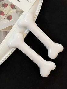 4 chiếc kẹp tóc mái hình xương bằng nhựa trắng, kẹp tóc kiểu dáng tối giản sáng tạo, phù hợp cho cosplay, kẹp tóc, ghim cài tóc, phụ kiện tóc, phụ kiện đội đầu, phụ kiện tóc cho nữ, kẹp tóc - trắng - Xem 2