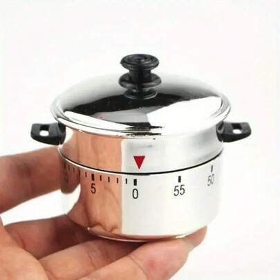 60 Minute Mechanical Kitchen Timer, 1 Set Pressure Cooker Timer | Adjustable Countdown, Suitable For Cooking And School Reminders, No Battery Required, Time Management Supplies, Mini Pressure Cooker, Kitchen Accessories, Cooking Supplies, Convenient, Easy To Operate, Creative Design, Suitable For Personalized Gifts, Kitchen Decor, Restaurant Supplies, School Supplies, Office Supplies, Miniature Figurines, Dollhouse Decor, Birthday Gifts, Valentine's Day Gifts, New Year Gifts