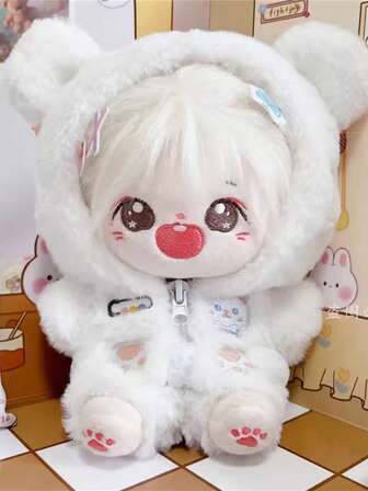 适合20CM尺寸的产品，这是一套牛奶白熊连体衣和换衣套装。我们只卖外套，不卖娃娃