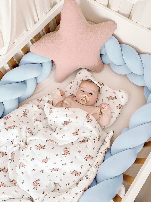 1 Stück geflochtener Baby-Kinderbettschutz, Neugeborenen Anti-Kollisions-Weichpolster, Kinderzimmer Dekoration